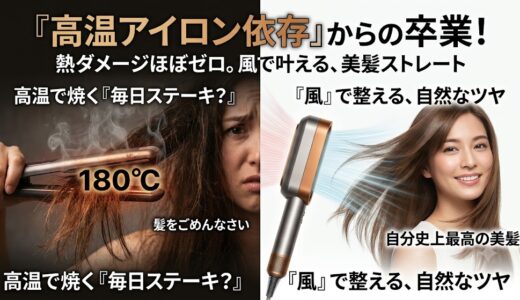 【脱・高温アイロン】髪を焼くのはもう終わり。毎朝10分で「傷めずツヤ髪」になる“風ストレート”の魔法