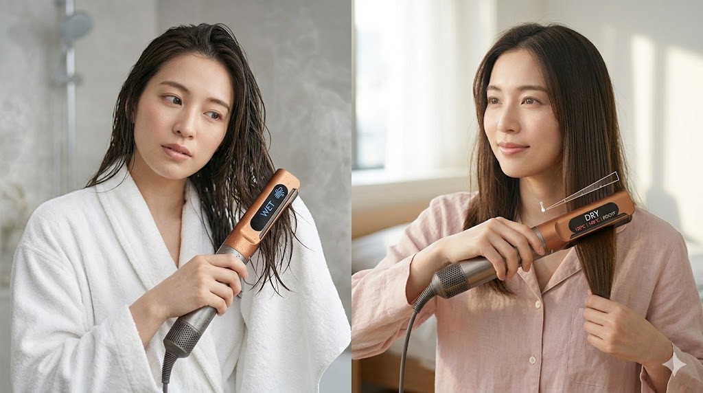 【美品】Dyson Airstrait（ダイソン エアストレート） ダイソン Airstrait™エアストレート（1200W）ダークブルー/コッパー