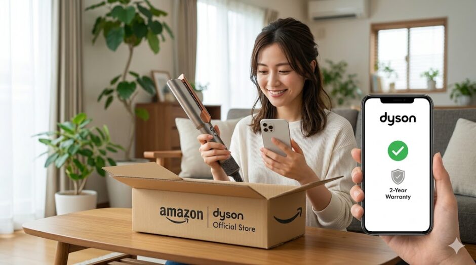 ダイソンエアストレートはAmazon購入でも製品登録できる！2年保証を